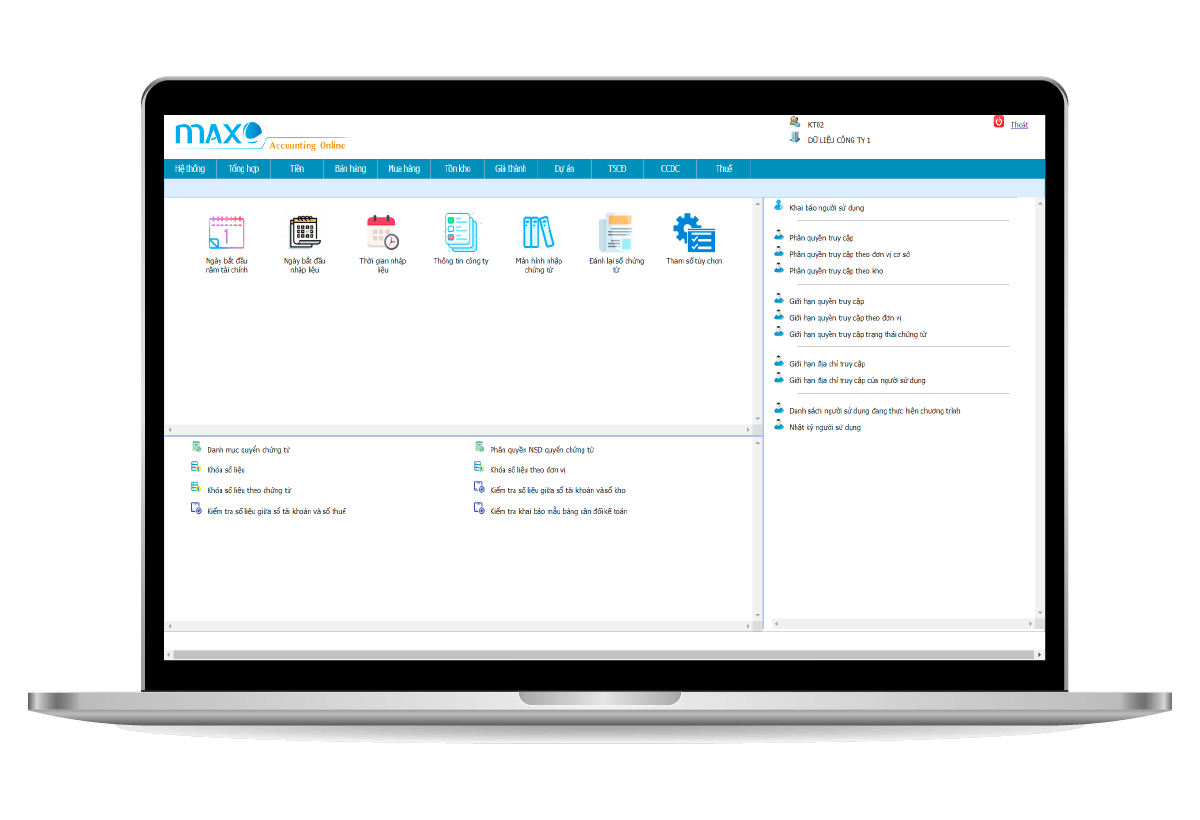 Giao diện Phần mềm kế toán Maxv Accounting 2
